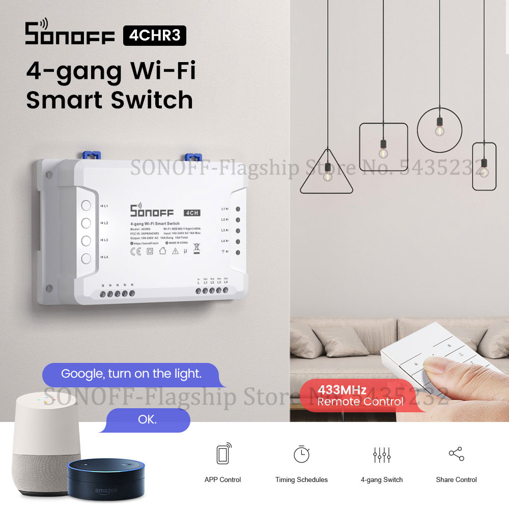 Relay Module 1 Channel - Itead SONOFF 4CH R3 Wifi Wireless