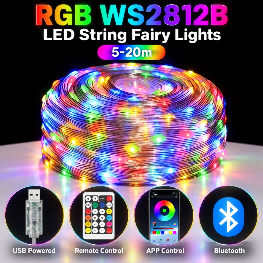 Ws2812B - 5-20m WS2812B RGB LED Fairy String