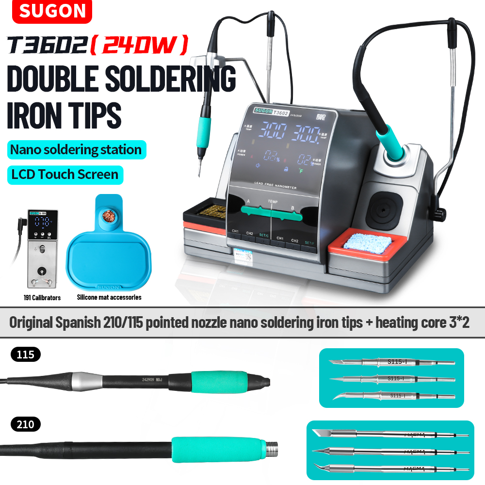 SUGON T3602 240W Soldering Sta - огляд і ціна Soldering Iron Temperature Probe