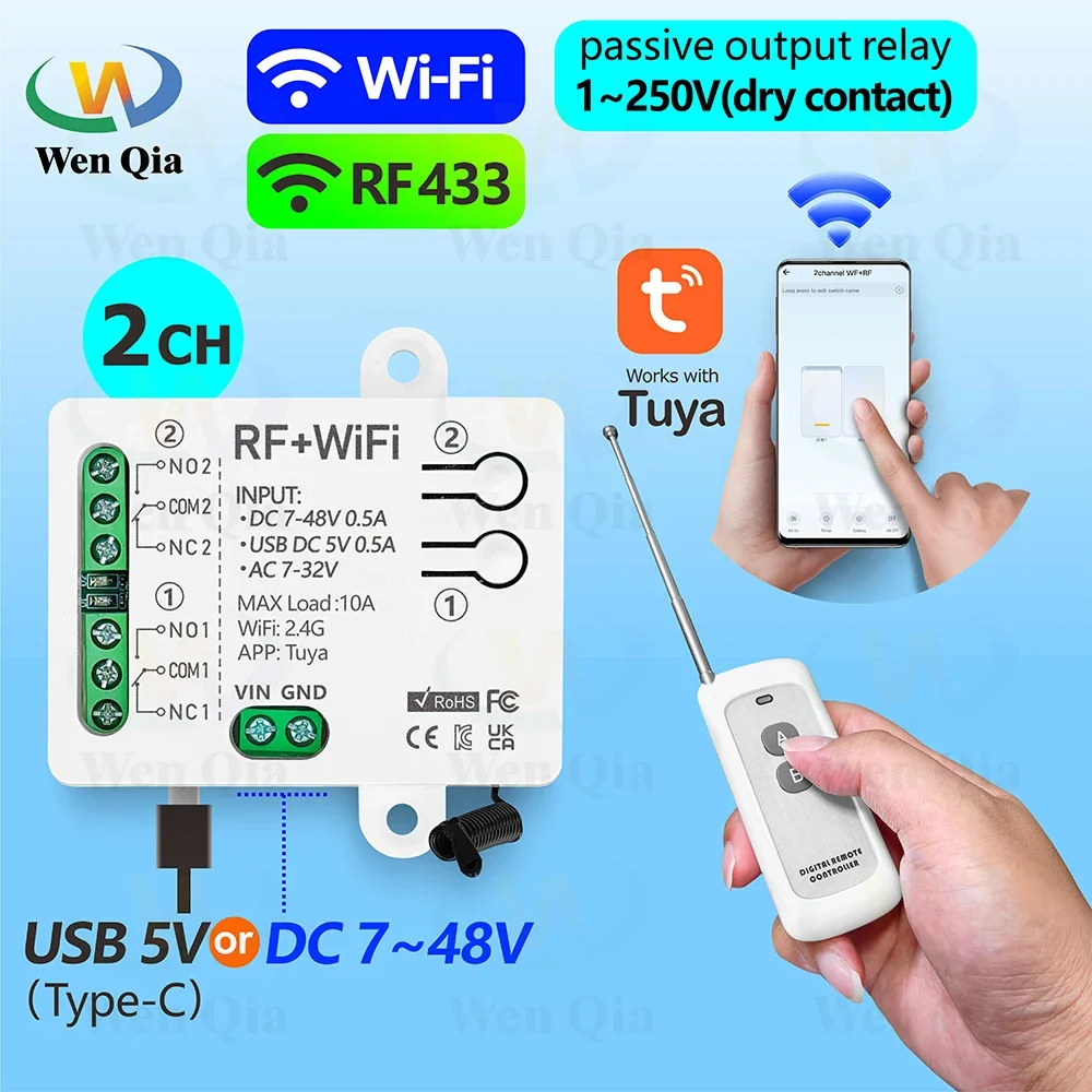 2CH Smart Light Switch Tuya,Wi - огляд і ціна Ir Remote Module