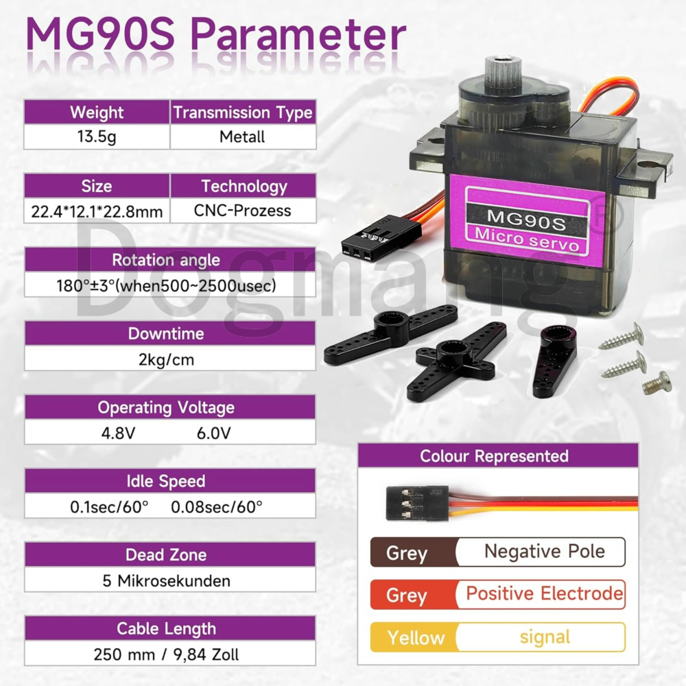 MG90S Servo 1/2/4/10/20/50 Pcs - огляд і ціна Servo Sg90
