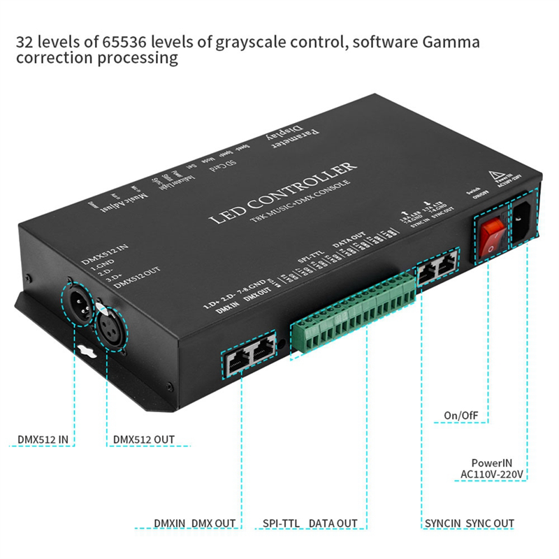 T8K Music+DMX Console 8Channel - огляд і ціна Ws2812B