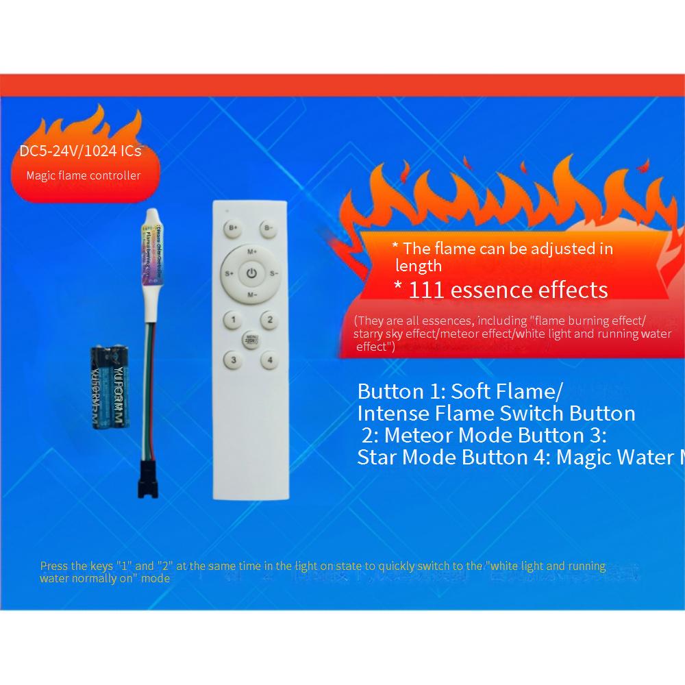 RF 12-key fantasy flame contro - огляд і ціна Ws2812B Strip 5V